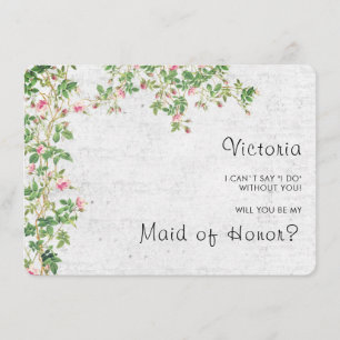 Menu Rose Rose Vieux Mur Vintage Style Mariage Journal