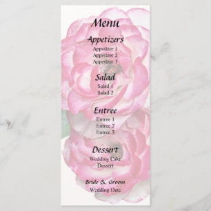 Menu Roses roses et blanches