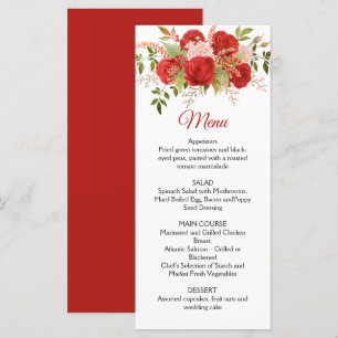 Menu Roses rouges d'hiver, Berries, tiges, Mariage de v