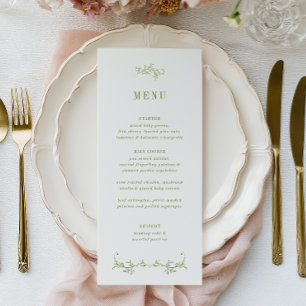 Menu ROWAN Mariage Botanique Vert