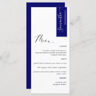 Menu Royal Blue, personnalisée avec nom d'hôte Elegant