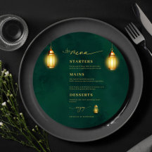 Royal Emerald Green Golden Lights Mariage