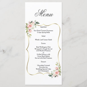 Menu Royal Gold Black Great Gatsby 1920 Mariage