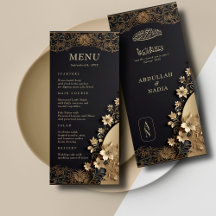 Royal & Luxural Golden Floral Mariage islamique