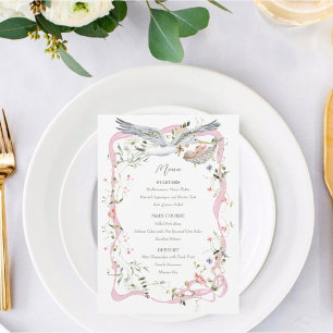 Menu Ruban Fleur sauvage et Baby shower de cale