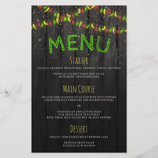 Menu Russe Caraïbes Hot Peppers Éclairage à cordes (Devant)