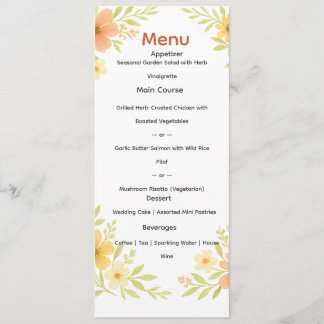 Menu Russe Fleur sauvage Mariage