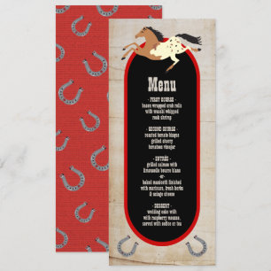 Menu Rustic western rodeo Mariage
