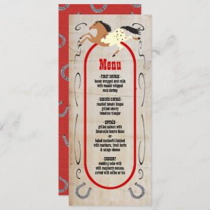 Menu Rustic western rodeo Mariage