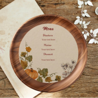 Menu Rustique & Cosy Collection de Mariages d'automne M