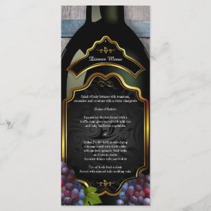 Menu rustique de mariage d'établissement vinicole
