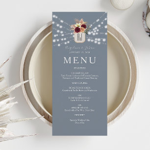 Menu Rustique Dusty Blue Mariage