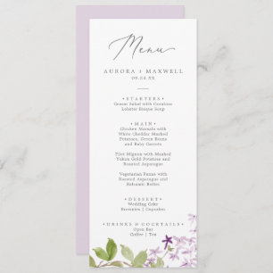 Menu Rustique Lilac Mariage