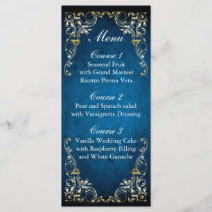 menu rustique marine bleu or régal mariage