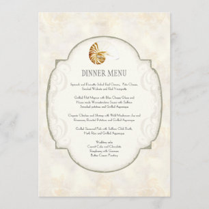 Menu Sable Damask Nautilus Shell Ocean Beach Nautique