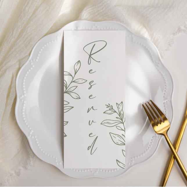 Menu Sage Boho Flower Simple Réservé Siège (Créateur téléchargé)