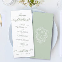 Sage Green Classic Floral Mariage frontière