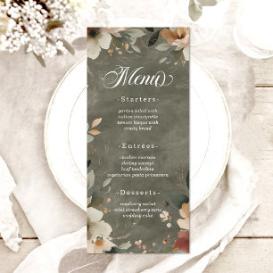 Menu Sage Whisper Green Cottagecore Floral Mariage