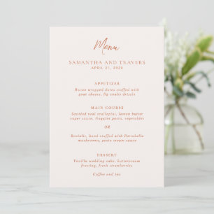 Menu Samantha Brûlé Orange traditionnel Mariage élégant