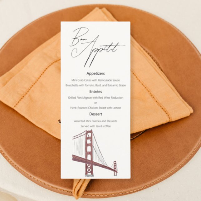 Menu San Francisco Classy Mariage avec dessin (Créateur téléchargé)