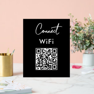 Menu sans contact QR Connexion WiFi Noir