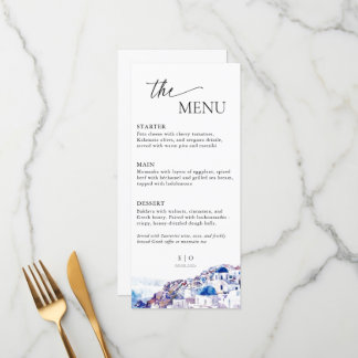 Menu Santorin Grèce Mariage Destination été