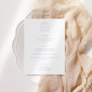 Menu Script Classique Victorien Sophistiqué Violet