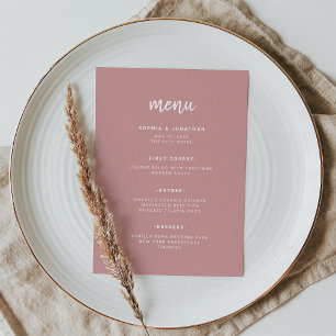 Menu Script minimaliste moderne Rose poussiéreux   MARI