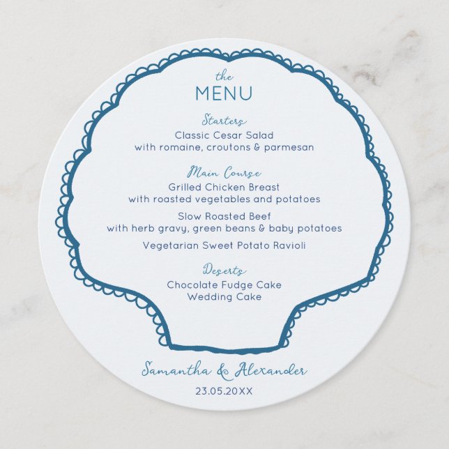 Menu Seashells & Wedding Bells Bachelorette Party (Devant)