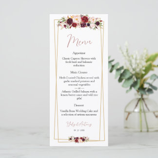 Menu Sélection de salle à manger florale burgonde sophi