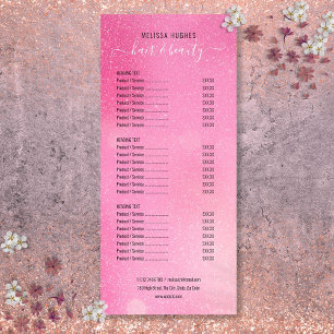 Menu Service Salon Shimmer Parties scintillant ros