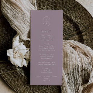 Menu SHYLAH Minimaliste Lilac Dusty Rose Élégant mariag