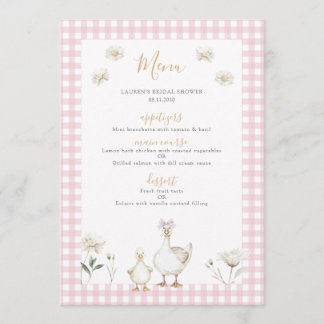 Menu Silly Goose Whimsical Bow rose Baby Girl Douche