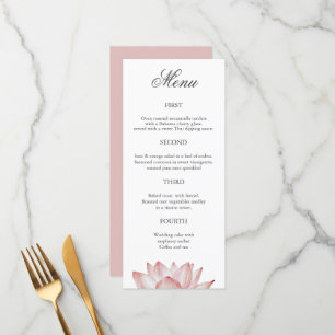 Menu simple à quatre plats Floral Mariage