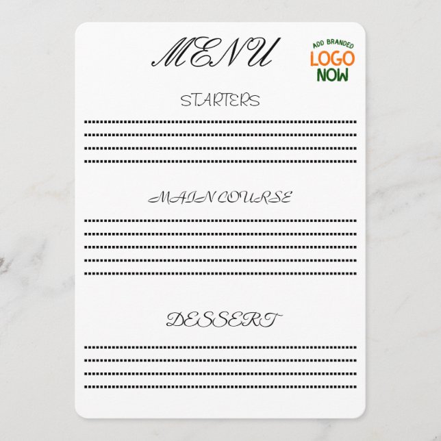 MENU SIMPLE CONTEMPORAIN BLANC PROPRE CLIENT À LA MODE (Devant)