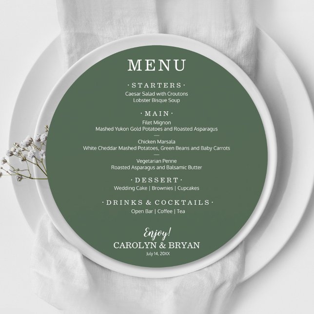 Menu Simple Élégant À feuillage persistant Noël (Créateur téléchargé)