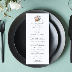 Menu Simple Elegant Beach Wedding