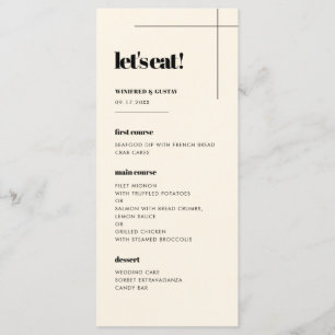 Menu Simple, élégant et chic On mange mariage