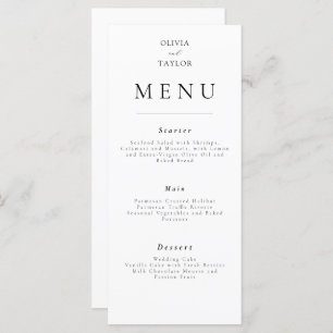 Menu Simple Elegant Wedding/Event