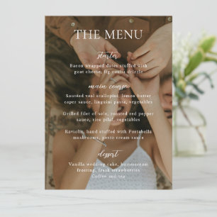 Menu Simple Mariage Moderne Photo en Noir et Blanc