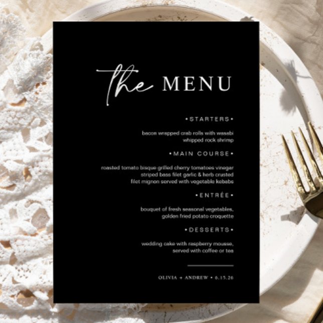 Menu Simple minimaliste et moderne | MARIAGE (Créateur téléchargé)