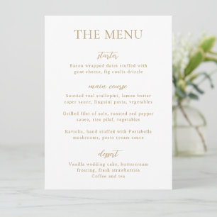 Menu Simple Or Moderne Mariage