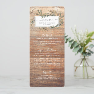 Menu simple Rustic Botanical Herb Mariage
