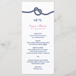 Menu Simplicité de jonction du noeud Classy Mariage men