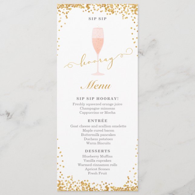 Menu Sip Sip Hooray Brunch Fiançailles | Douche (Devant)