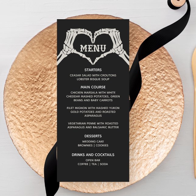 Menu Skeleton Mariage du coeur des mains (Créateur téléchargé)