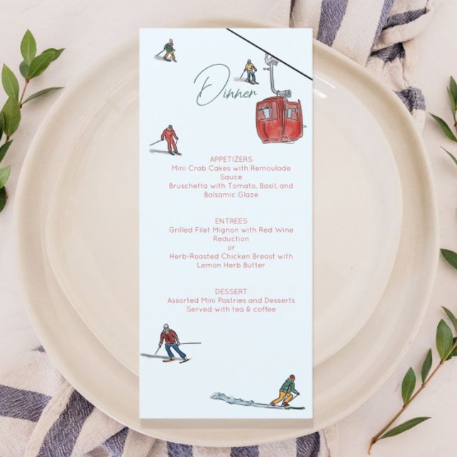 Menu ski aquarelle (Créateur téléchargé)
