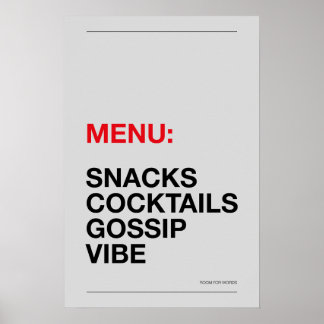 MENU: SNACKS – Funny Kitchen Poster