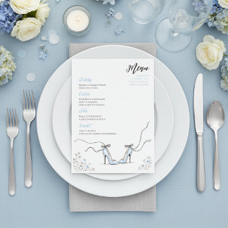 Menu Something Blue Powder Blue Heels Bridal Shower