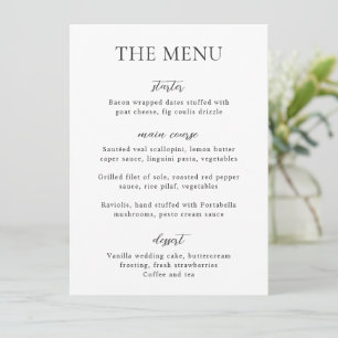 Menu Sophia White Mariage moderne